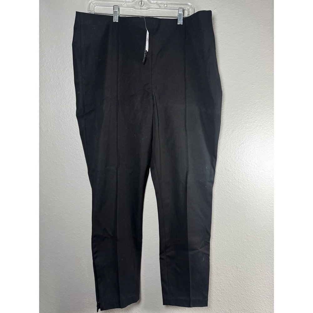 Banana Republic Sloan Legging Black Bi-Stretch Side & Ankle Zip Pants Womens 18